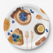 パンケーキモダンズキッチン美しい朝食 ペーパープレート (正面)
