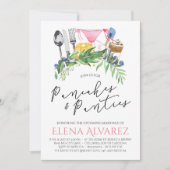 パンケーキ及びパンティーのランジェリーのシャワーの招待5x7 招待状 (正面)