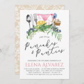 パンケーキ及びパンティーのランジェリーのシャワーの招待5x7 招待状 (正面/裏面)