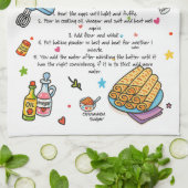 パンケーキ図解入りの、写真付きの皿タオル キッチンタオル (折り畳み)