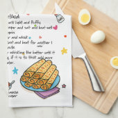 パンケーキ図解入りの、写真付きの皿タオル キッチンタオル (四つ折り)