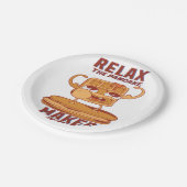 パンケーキ屋がここにおもしろいいる  ペーパープレート (アングル)