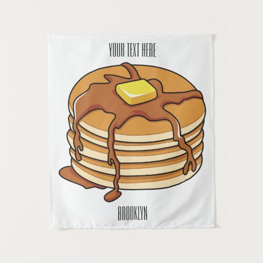 パンケーキ漫画イラストレーション タペストリー (正面)