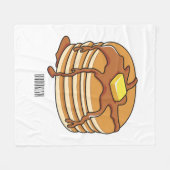 パンケーキ漫画イラストレーション フリースブランケット (正面(横))