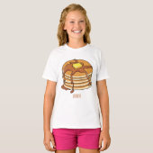 パンケーキ漫画イラストレーション Tシャツ (正面フル)
