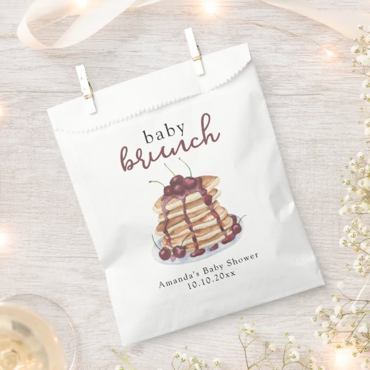 パンケーキ甘いさくらんぼベビーシャワー フェイバーバッグ (クリップ留めされた状態)