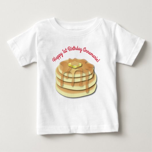 パンケーキ誕生日パーティーがかわいい子どもたちをフラップジャック ベビーTシャツ (正面)