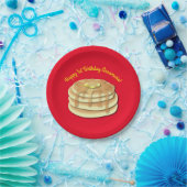 パンケーキ誕生日パーティーがかわいい子どもたちをフラップジャック ペーパープレート (パーティー)