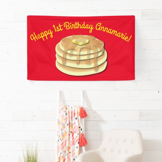 パンケーキ誕生日パーティーがかわいい子どもたちをフラップジャック 横断幕 (インサイチュ)