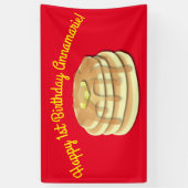 パンケーキ誕生日パーティーがかわいい子どもたちをフラップジャック 横断幕 (縦)