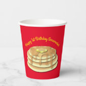 パンケーキ誕生日パーティーがかわいい子どもたちをフラップジャック 紙コップ (正面)
