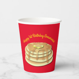 パンケーキ誕生日パーティーがかわいい子どもたちをフラップジャック 紙コップ