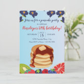 パンケーキ誕生日招待状 招待状 (スタンド正面)