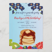 パンケーキ誕生日招待状 招待状 (正面/裏面)