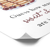 パンケーキ赤ちゃんシャワー数を推測さくらんぼ ポスター (角)