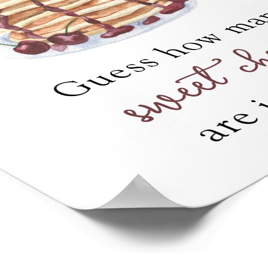 パンケーキ赤ちゃんシャワー数を推測さくらんぼ ポスター (角)