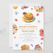 パンケーキ&おしゃれなニュートラルベビーシャワーブランチ 招待状 (正面)