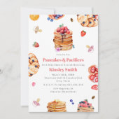 パンケーキ&パシファイアガールベビーシャワーブレックファースト 招待状 (正面)