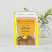 パンケーキ&パジャマスイエローブランチパーティの招待状 招待状 (スタンド正面)