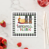 パンケーキ&パジャマスクリスマスパーティーナプキン – BW スタンダードカクテルナプキン (インサイチュ)