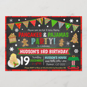 パンケーキ&パジャマスクリスマス招待状 招待状