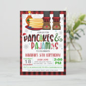 パンケーキ&パジャマスクリスマス誕生日招待状W 招待状 (スタンド正面)