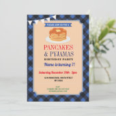 パンケーキ＆パジャマパーティークリスマスパジャマ 青 招待状 (スタンド正面)