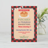 パンケーキ＆パジャマパーティー クリスマスパジャマ 赤 招待状 (スタンド正面)