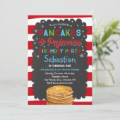 パンケーキ&パジャマ誕生日招待状PJのパーティー 招待状 (スタンド正面)