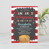 パンケーキ&パジャマ誕生日招待状PJのパーティー 招待状 (スタンド正面)