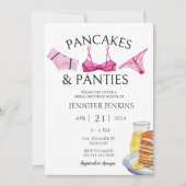 パンケーキ&パンティピンクリンジェリーブライダルシャワー 招待状 (正面)