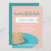 パンケーキ|ブランチのブライダルシャワーの積み重ね 招待状 (正面/裏面)