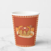 パンケーキ – 秋バッファロープレイドパターン紙カップ 紙コップ (正面)