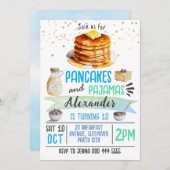 パンケーズアンドパジャマススレポバー誕生日招待状 招待状 (正面/裏面)