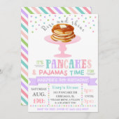 パンケーズアンドパジャマ招待状 |パジャマパーティー 招待状 (正面/裏面)