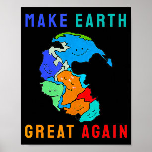パンゲア大陸再び 地球を再び偉大に Tシャツ ポスター