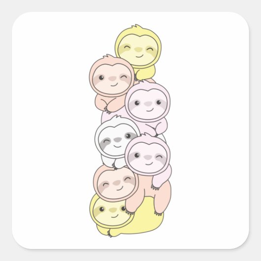 パンゲダーフラッグプライドLgbtqかわいいスロッスパイルスクエア スクエアシール (正面)