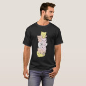 パンゲダー国旗プライドLgbtqネコDemiネコ Tシャツ (正面フル)