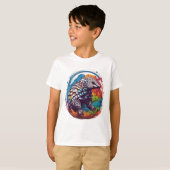 パンゴカラフルリン水彩画 Tシャツ (正面フル)