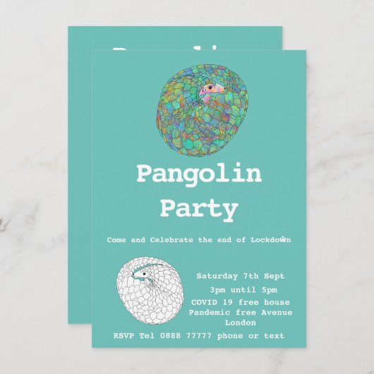 パンゴリンおもしろいロックダウン無料Covid19ユーモアパーティー (正面/裏面)