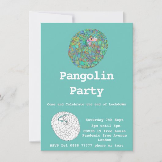 パンゴリンおもしろいロックダウン無料Covid19ユーモアパーティー (正面)