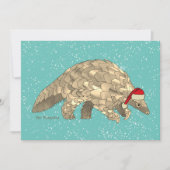 パンゴリンかわいいクリスマス絶滅危惧種 シーズンカード (正面)