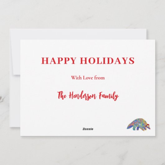 パンゴリンかわいい絶滅危惧種カスタムクリスマス シーズンカード (裏面)