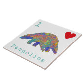 パンゴリンの絶滅危惧動物アートが大好き タイル (側面)