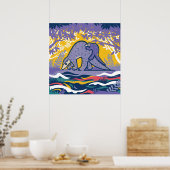 パンゴリンアートポスター（紫） ポスター (キッチン)