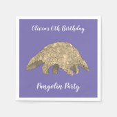 パンゴリンパーティーガールズ6位誕生日紫プラス名 スタンダードカクテルナプキン (正面)