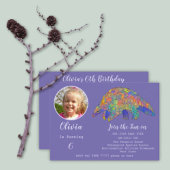 パンゴリンパーティーガールズ6誕生日フォトパープル 招待状