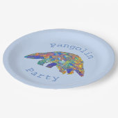 パンゴリンパーティー絶滅危惧動物行動主義ブルーアート ペーパープレート (アングル)
