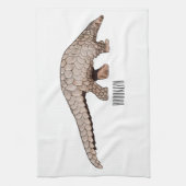 パンゴリン漫画イラストレーション キッチンタオル (縦)