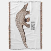 パンゴリン漫画イラストレーション スローブランケット (正面縦)